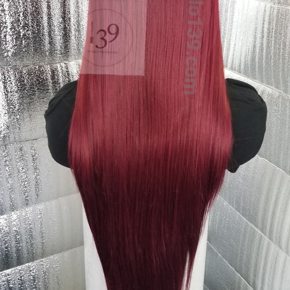 Sexy burgundy ombre extra long wig main image 5
